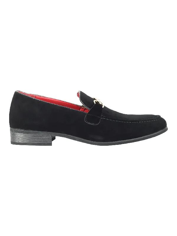 FAUX LEATHER LOAFERS IN BLACK