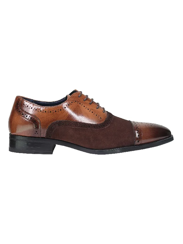 BROGUE - SUEDE & LEATHER OXFORD LACE UP