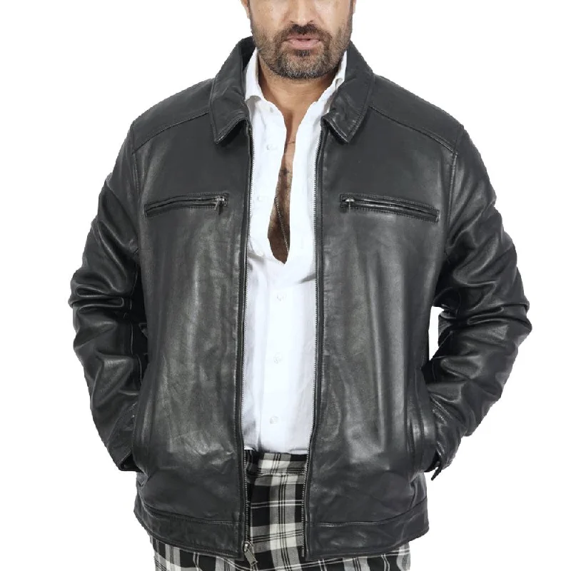 George Classic Black Leather Jacket