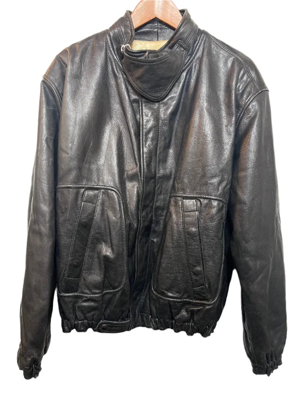 Giorgio Armani Black Leather Biker Jacket (Size M)