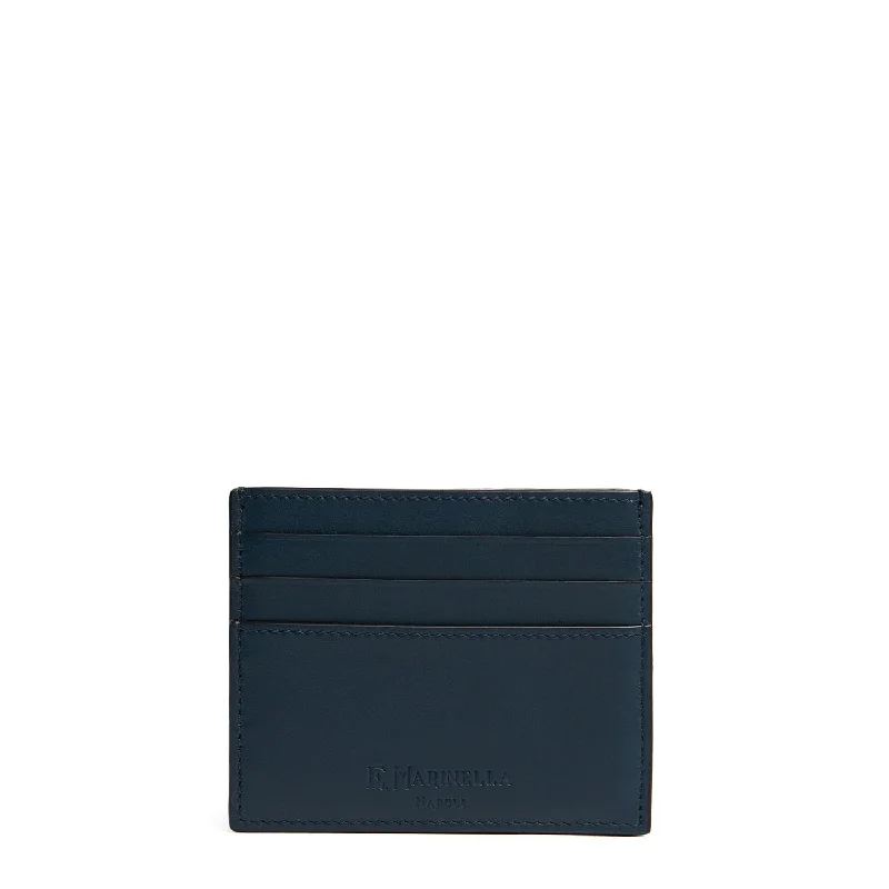 DARK BLUE LEATHER CREDIT CARD HOLDER