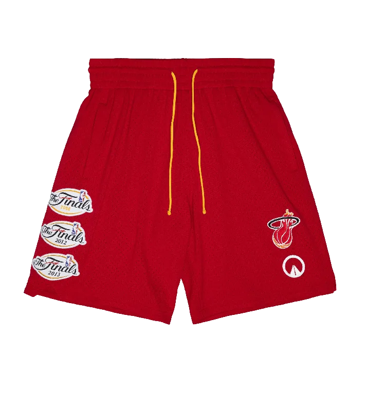 UNKNWN X Mitchell and Ness X Miami HEAT My Towns Red Fashion Shorts