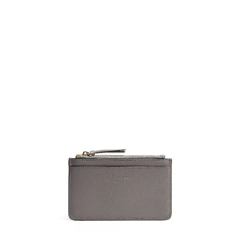 GREY ZIP CREDIT CARD HOLDER