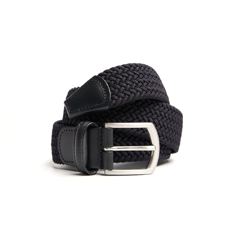 DARK BLUE WOVEN STRETCH BELT