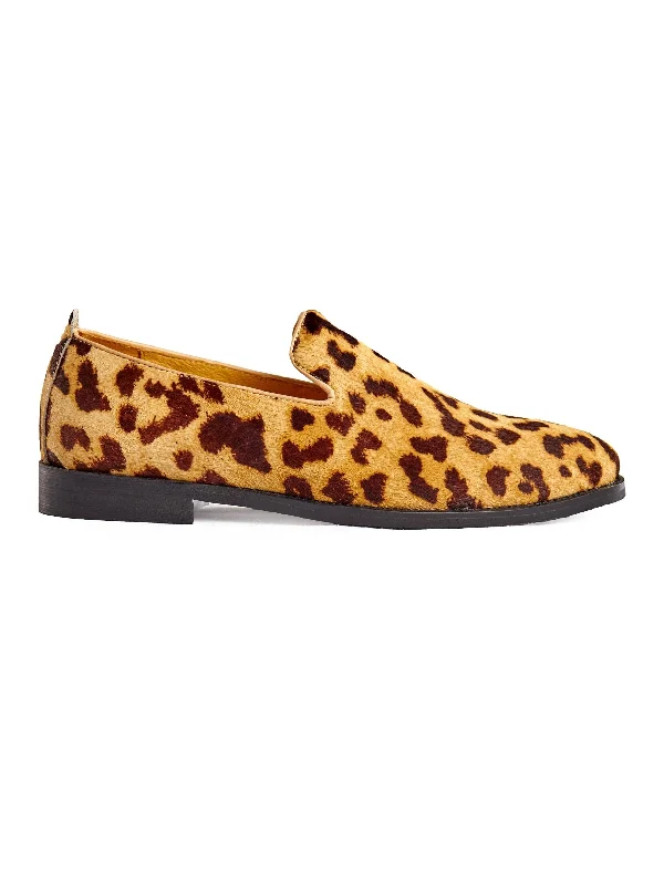 LEOPARD PRINT LEATHER LOAFERS