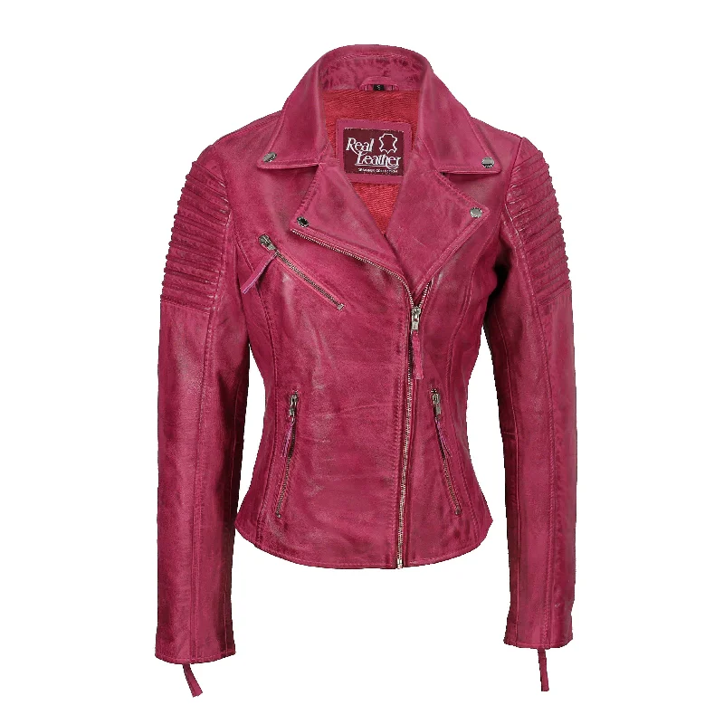 Ladies Retro Biker Pink