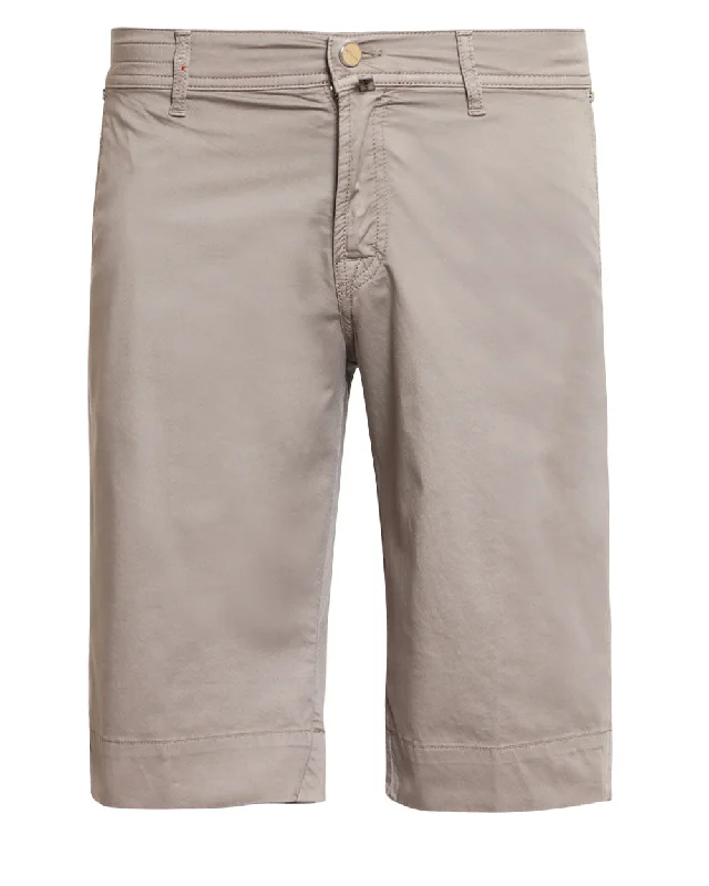 Taupe Cotton Blend Bermuda Short