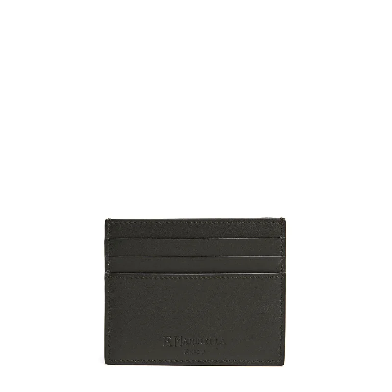 DARK GREEN LEATHER CREDIT CARD HOLDER