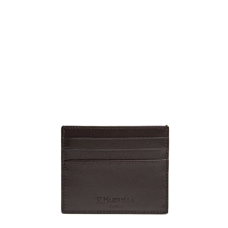 DARK BROWN LEATHER CREDIT CARD HOLDER