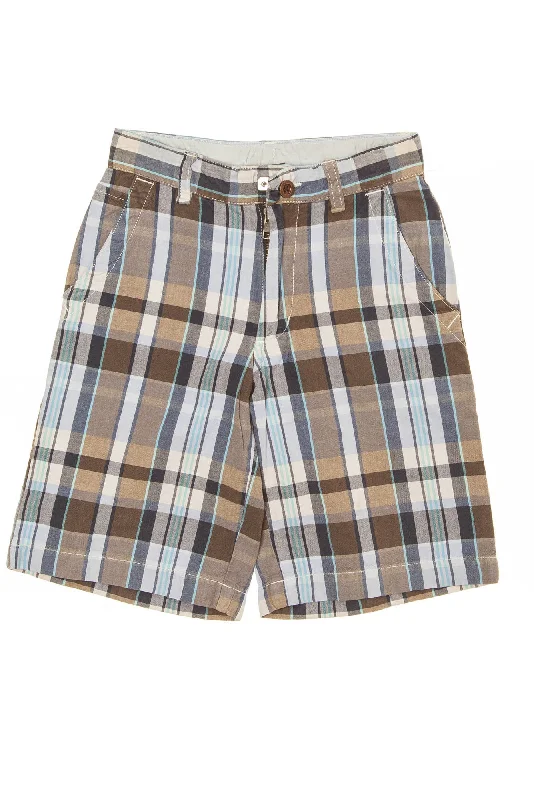 GapKids - Light Brown and Blue Plaid Shorts - 8 Slim