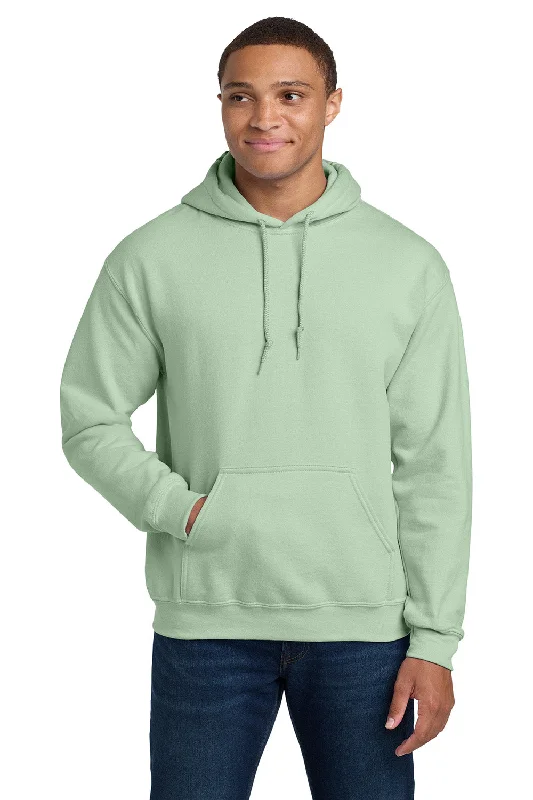 Gildan Mens Pill Resistant Hooded Sweatshirt Hoodie w/ Pouch Pocket - Mint Green