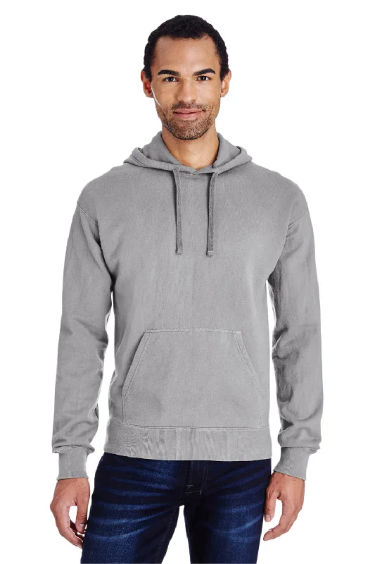 ComfortWash By Hanes Mens Hooded Sweatshirt Hoodie w/ Pouch Pocket - Concrete Grey