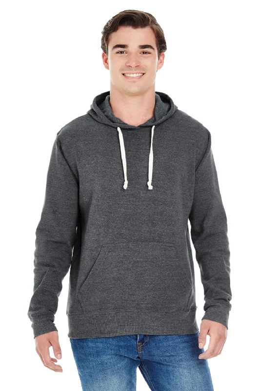 J America Mens Fleece Hooded Sweatshirt Hoodie w/ Pouch Pocket - Black