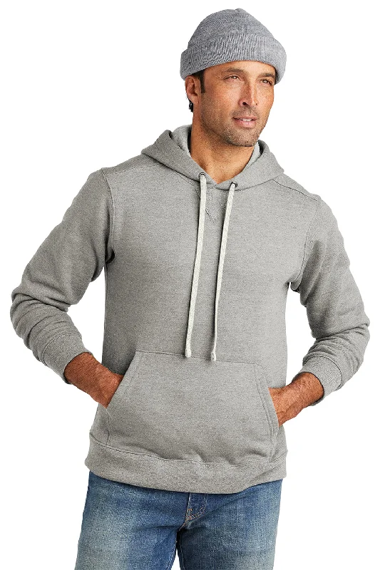 Volunteer Knitwear Mens USA Made Chore Fleece Hooded Sweatshirt Hoodie w/ Pouch Pocket - Heather Grey