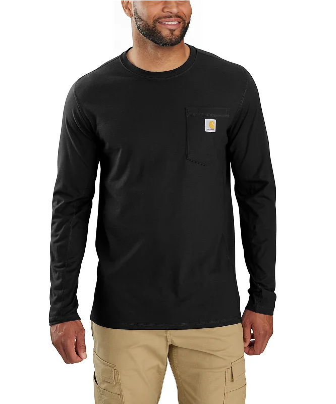 Carhartt Men's Force Long Sleeve Pocket T-shirt - Black