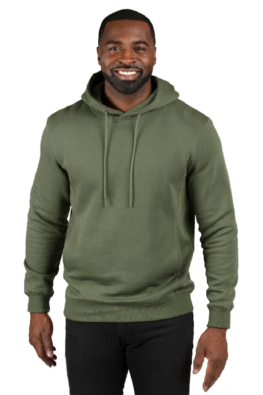 Threadfast Apparel Mens Ultimate Fleece Hooded Sweatshirt Hoodie w/ Pockets - Army Green