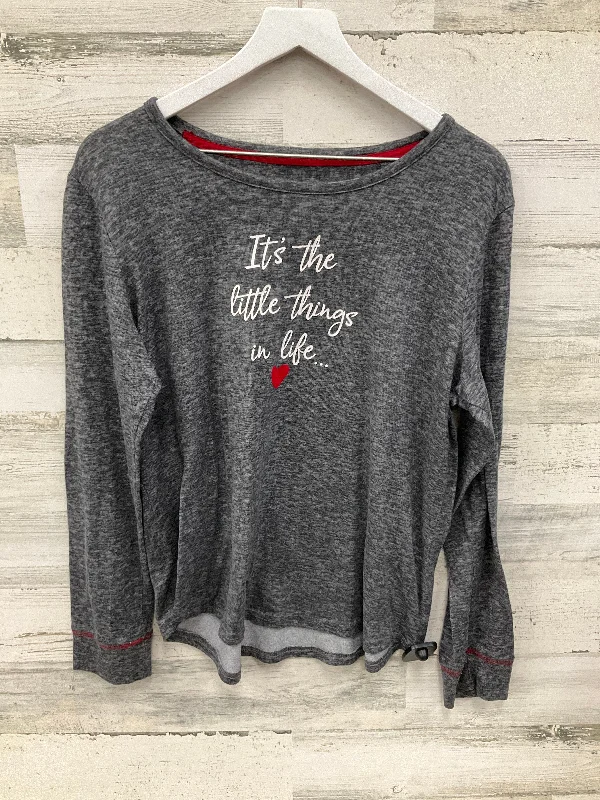 Top Long Sleeve By Clothes Mentor In Grey, Size: Xl