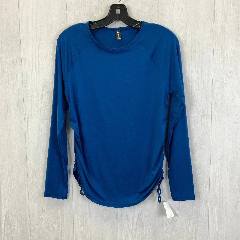 Athletic Top Long Sleeve Crewneck By Under Armour In Blue, Size: S