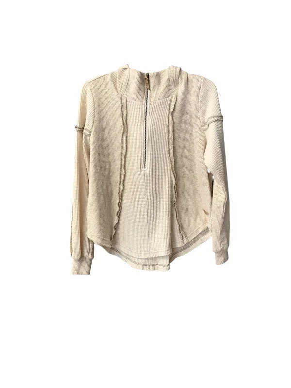 Top Long Sleeve By Bke In Cream, Size: S