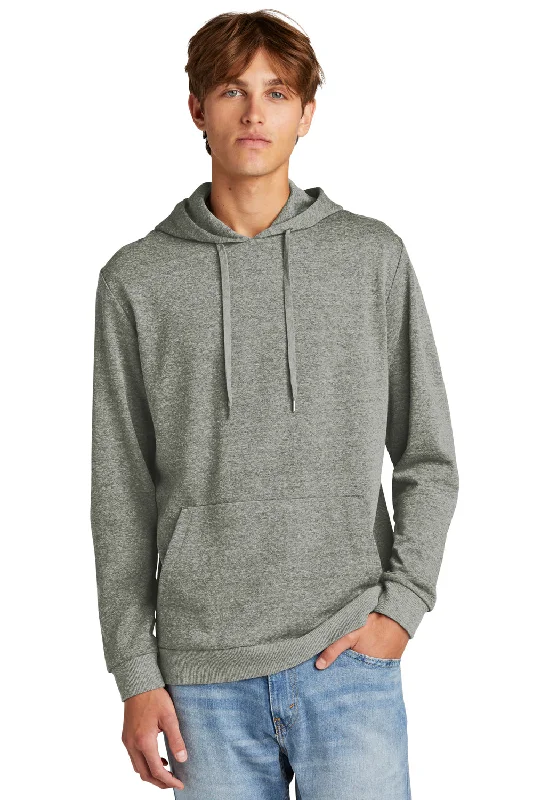 District Mens Perfect Tri Fleece Hooded Sweatshirt Hoodie w/ Pouch Pocket - Grey Frost