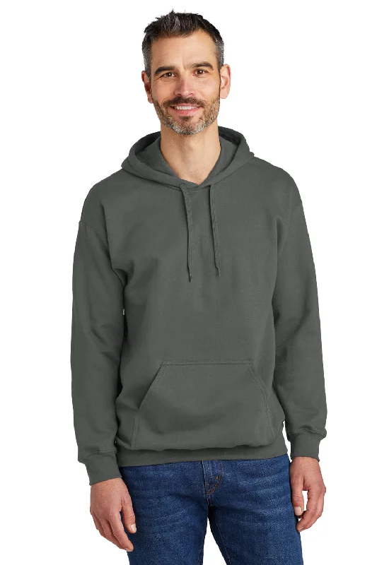 Gildan Mens Softstyle Hooded Sweatshirt Hoodie w/ Pouch Pocket - Charcoal Grey