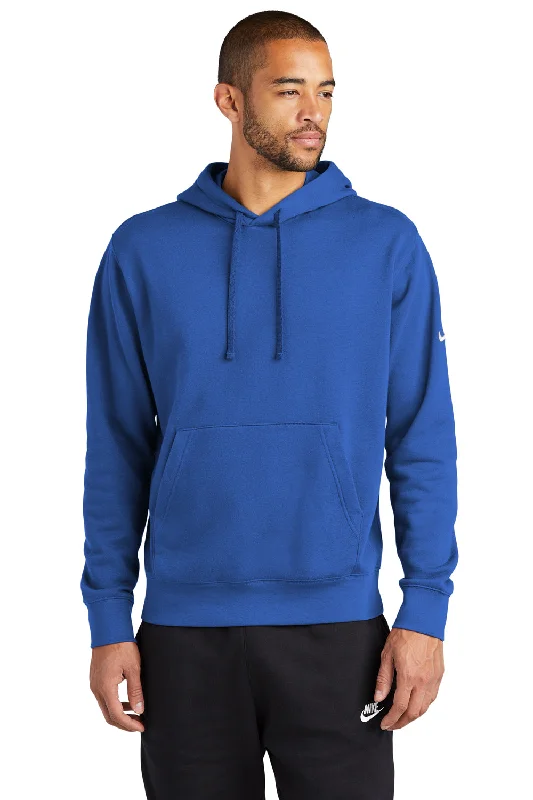 Nike Mens Club Fleece Hooded Sweatshirt Hoodie w/ Pouch Pocket - Game Royal Blue