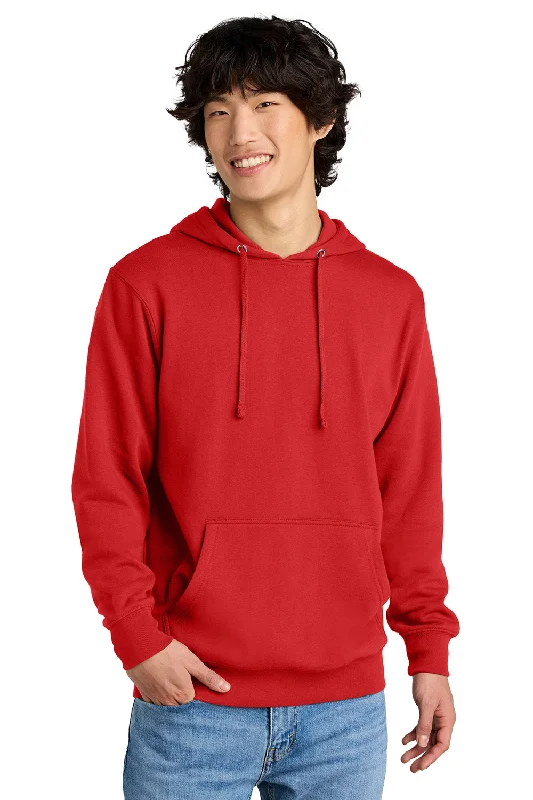 District Mens Very Important Fleece Hooded Sweatshirt Hoodie w/ Pouch Pocket - Fiery Red