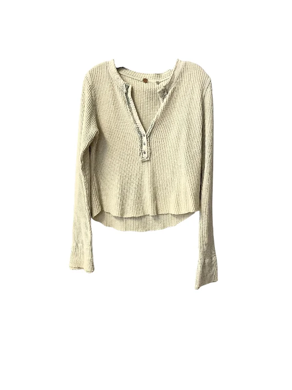 Top Long Sleeve By Free People In Tan, Size: M