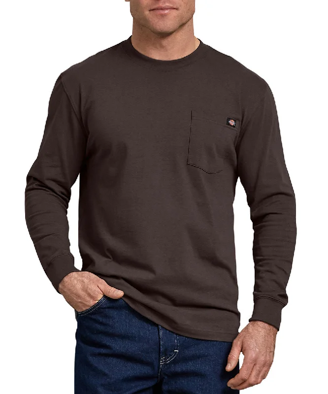 Dickies Heavyweight Long Sleeve Pocket T-shirt - Chocolate Brown