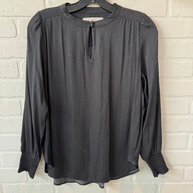 Top Long Sleeve By Loft In Black, Size: Xsp