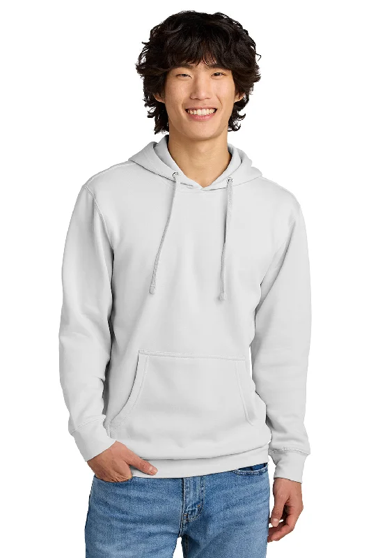 District Mens Very Important Fleece Hooded Sweatshirt Hoodie w/ Pouch Pocket - White Smoke