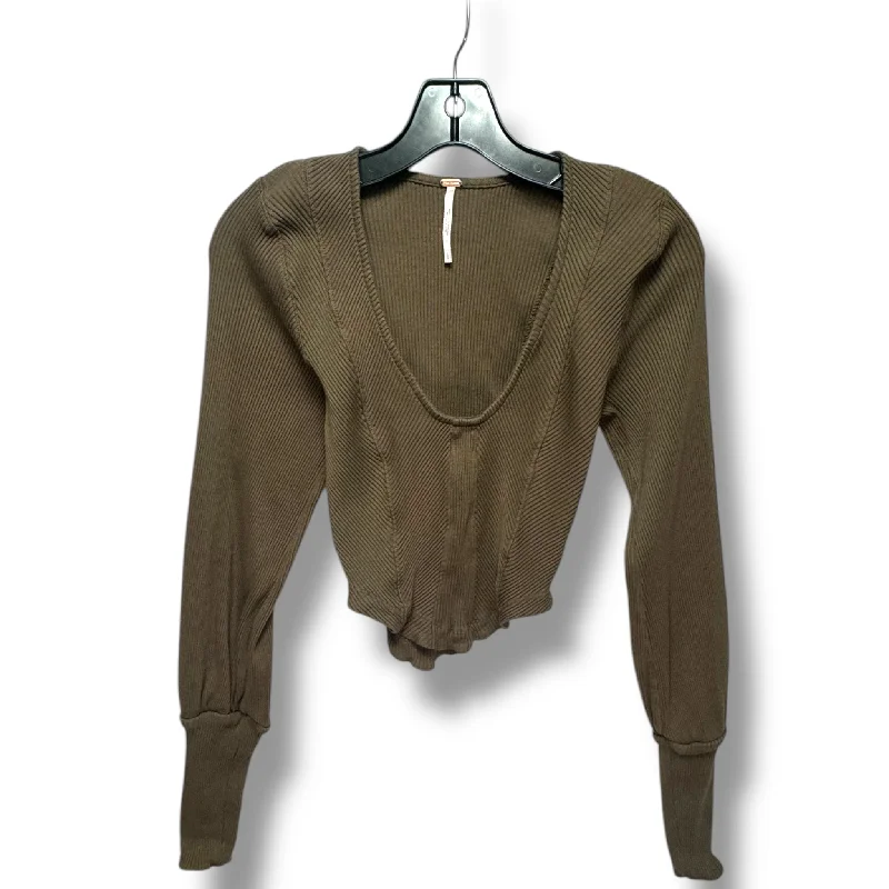 Top Long Sleeve By Free People In Brown, Size: L