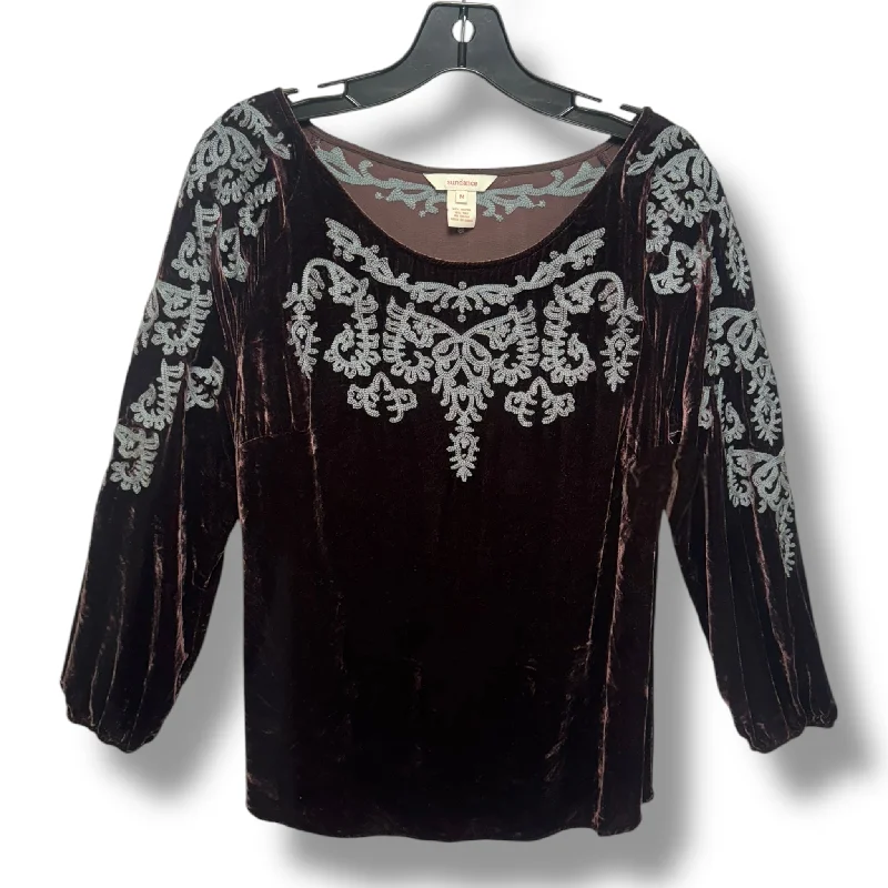 Top Long Sleeve By Sundance In Brown, Size: M