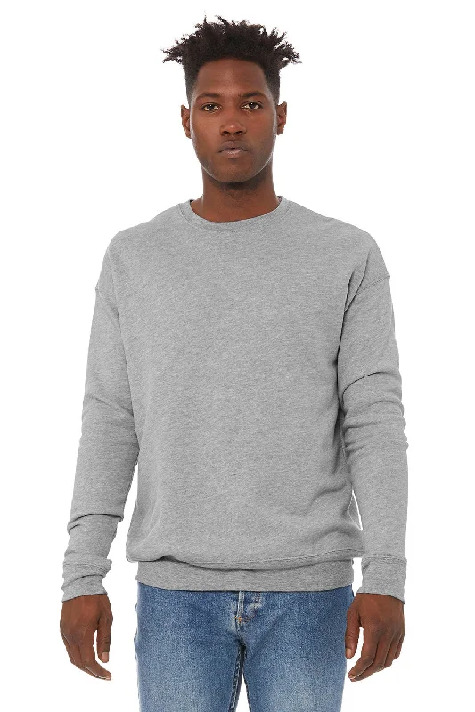 Bella + Canvas Mens Fleece Crewneck Sweatshirt - Heather Grey