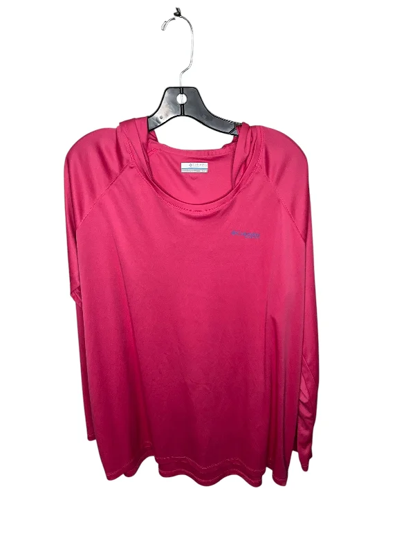 Athletic Top Long Sleeve Hoodie By Columbia In Pink, Size: 3x