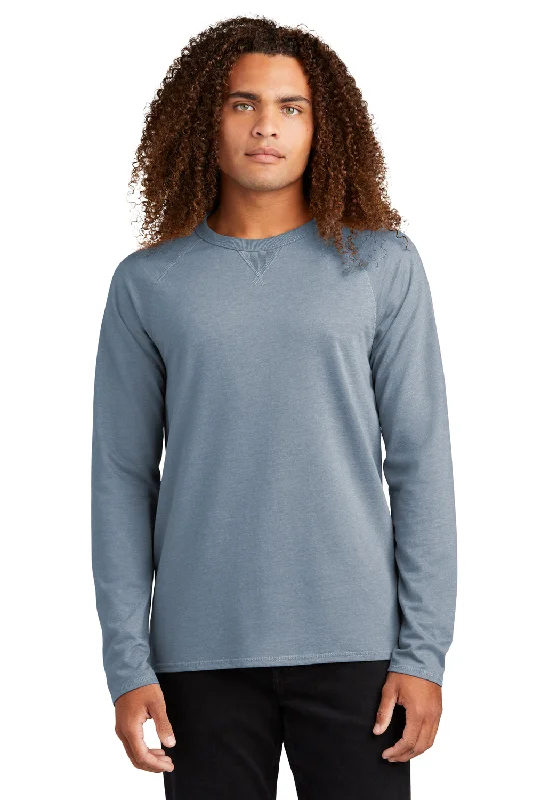 District Mens French Terry Crewneck Sweatshirt - Heather Flint Blue