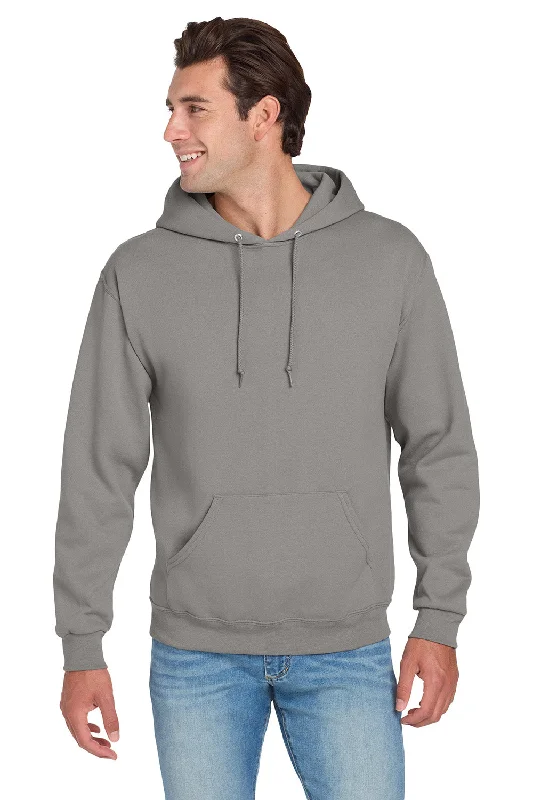 Jerzees Mens NuBlend Pill Resistant Fleece Hooded Sweatshirt Hoodie w/ Pouch Pocket - Rock Grey