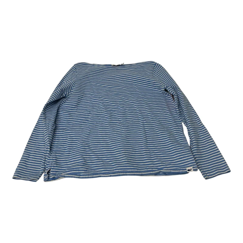 Top Long Sleeve By Vineyard Vines In Blue & White, Size: L