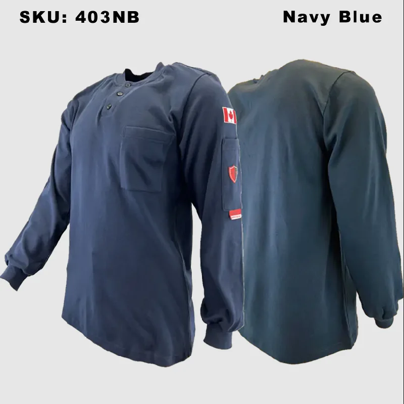 Atlas FR/AR Navy Henley Shirt 403NB