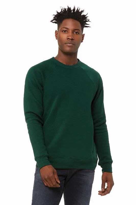 Bella + Canvas Mens Sponge Fleece Crewneck Sweatshirt - Forest Green