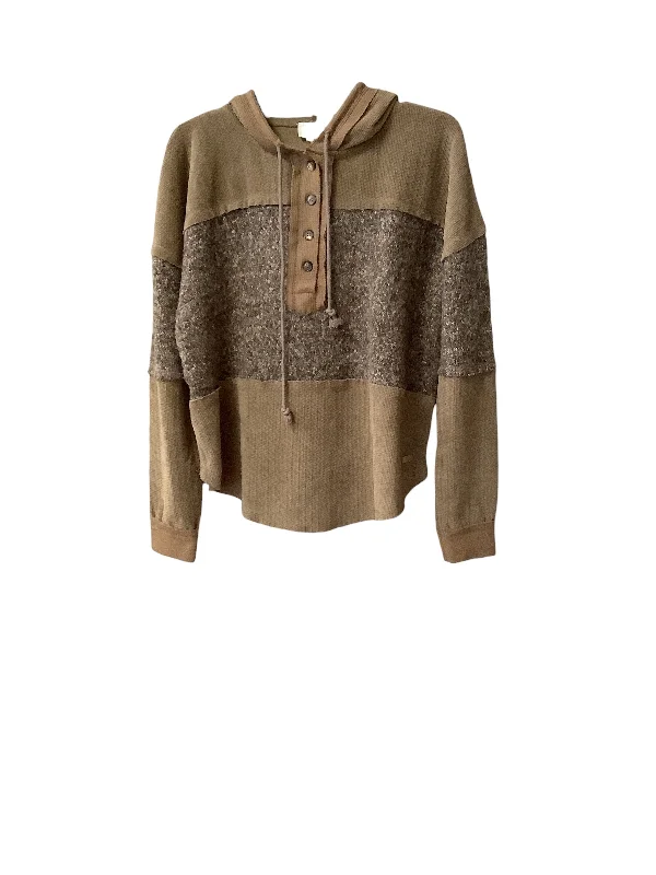 Top Long Sleeve By Bke In Brown, Size: S