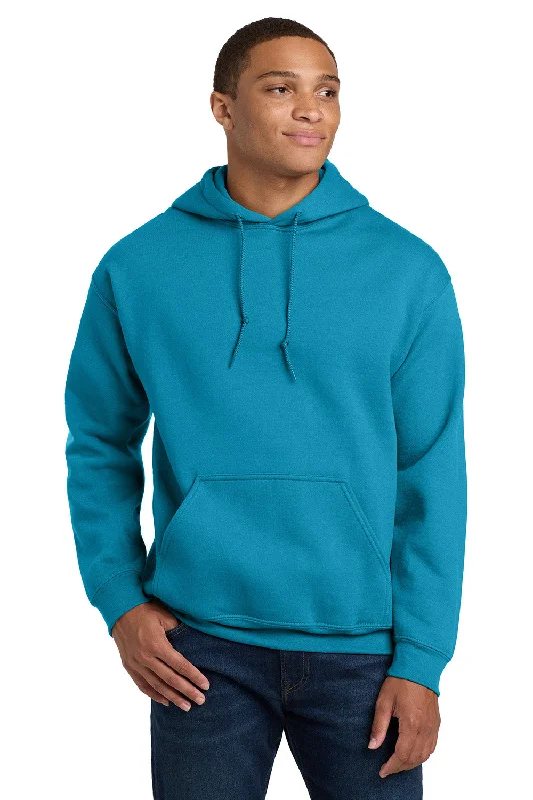 Gildan Mens Pill Resistant Hooded Sweatshirt Hoodie w/ Pouch Pocket - Sapphire Blue