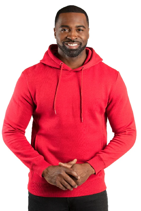 Threadfast Apparel Mens Ultimate Fleece Hooded Sweatshirt Hoodie w/ Pockets - Red