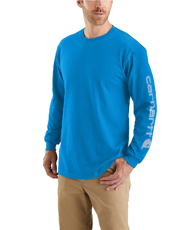 Carhartt Signature Sleeve Logo Long-Sleeve T-Shirt - Blue Glow