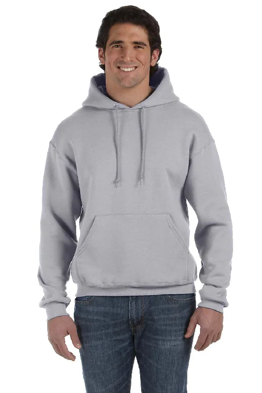 Fruit Of The Loom Mens Supercotton Fleece Hooded Sweatshirt Hoodie w/ Pouch Pocket - Heather Grey - Closeout