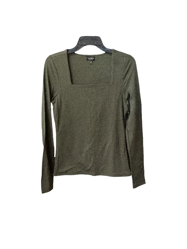 Top Long Sleeve Basic By Buckle Black In Green, Size: M