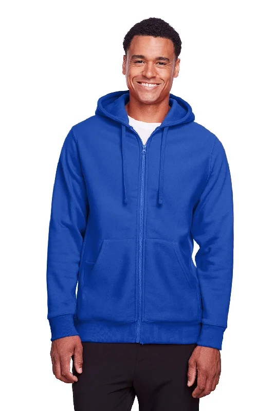 Team 365 Mens Zone HydroSport Fleece Water Resistant Full Zip Hooded Sweatshirt Hoodie w/ Pockets - Royal Blue