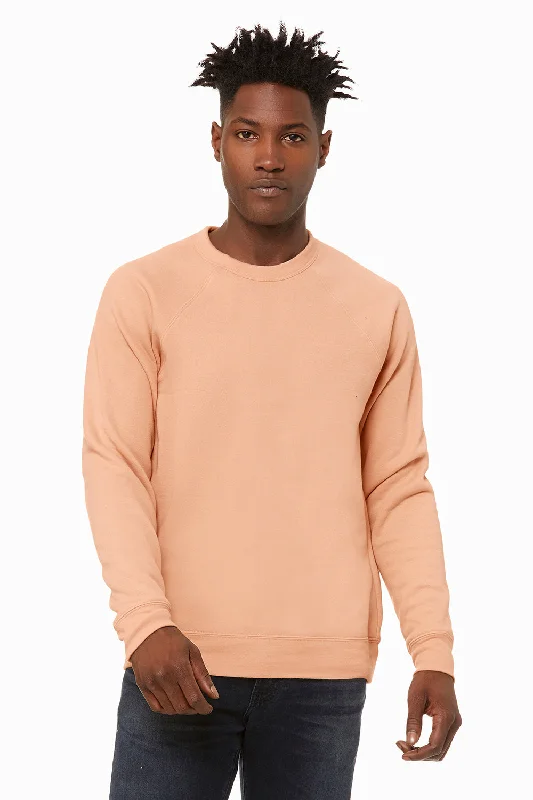 Bella + Canvas Mens Sponge Fleece Crewneck Sweatshirt - Peach