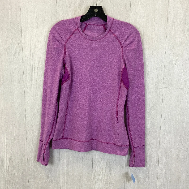 Athletic Top Long Sleeve Crewneck By Lululemon In Purple, Size: 6