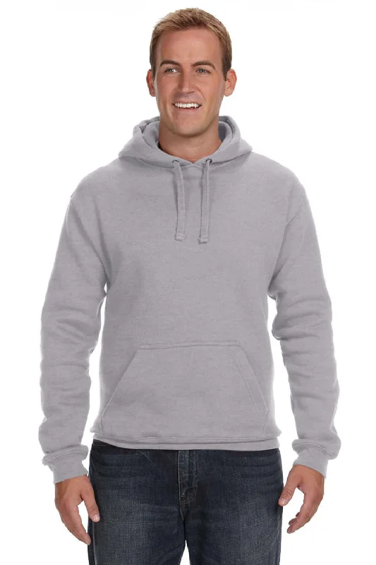 J America Mens Premium Fleece Hooded Sweatshirt Hoodie w/ Pouch Pocket - Oxford Grey